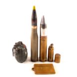 A mixed lot including 30mm inert shells,