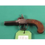A mid 19th Century percussion box lock pistol by Conway Manchester