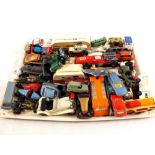 A tray of various play worn Dinky, Corgi, Spot On,