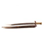 A French model 1842 sabre bayonet with scabbard,