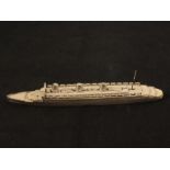 Dinky 52A 1935-41 Cunard White Star Liner Queen Mary red plastic roller (unrecorded) all white body