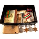WWII Norfolk medal group with 39-45 Star, Italy Star, Defence and War medals in named box of issue,