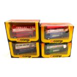 Boxed Corgi Routemaster buses, 469 Southern Vectis, Manchester United open top,