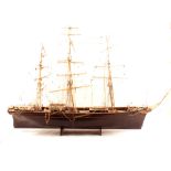 A wooden model galleon