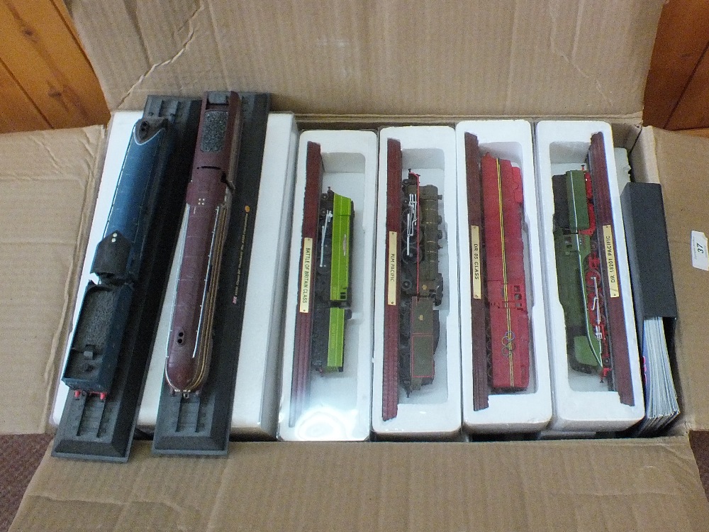 A large quantity of boxed static railway engines