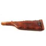 A vintage leg of mutton leather gun case (as found)