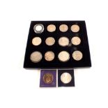 A case of coins and medallions to include 1889, 1951, 1953 crowns,