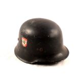 German WWII double decal Police helmet