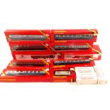 Boxed Hornby railways rolling stock to include Inter City and other carriages,