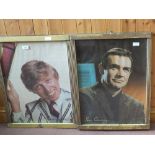 Framed pictures of Tommy Steel and Sean Connery signed in facsimile