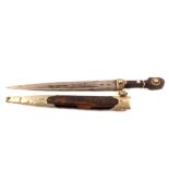 A Russian Cossack dagger marked K.K.B.