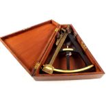 A mid Victorian (circa 1850) marine octant by Henry Hunt of Cork within a later bespoke mahogany