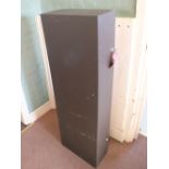 A metal 'wall mounted' security cabinet suitable for air guns or antique arms (with keys)