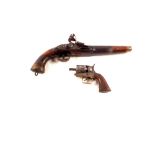 Parts of a Belgium Sea Service pistol and parts of a USA Civil War revolver