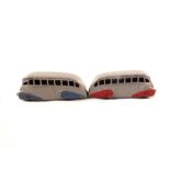 Two Dinky 29B streamline buses, filled rear window,