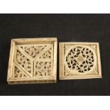 A vintage carved ivory puzzle box