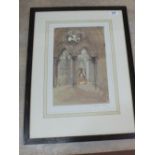 A framed print of Westminster Abbey, signed in pencil John Ward 88/500,