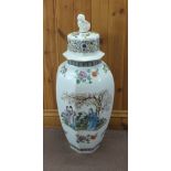 A large modern Chinese urn and cover plus a Copeland Spode floral tureen etc