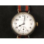 A gents West End Watch Co Secundus wristwatch with military marks to rear