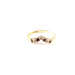A 9ct gold sapphire and diamond wishbone ring,