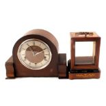 Smiths & Enfield striking and chiming mantel clocks plus a inlaid clock case