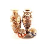 Four various Satsuma vases
