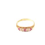 A 9ct gold ruby and diamond ring,