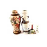 Two Chinese crackleware vases plus two others