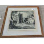 Leonard Russell Squirrel 1941 print of West Walton church Norfolk plus six other pictures