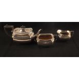 A silver three piece tea set, Mappin & Webb, London,