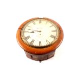 A circular mahogany fusee wall clock, dial marked Rombergh & Son,