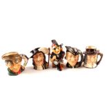 Royal Doulton character jugs, The Poacher, Arthos, Robin Hood,