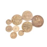 An 1822 George IV crown plus other silver coinage