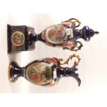 A Victorian style figure decorated vase and ewer