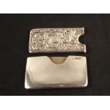 Two silver card holders,