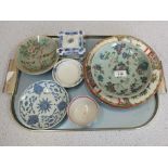 Various Chinese Celadon plates plus other ceramics