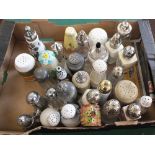 Thirty sugar castors including Locke Worcester with silver top