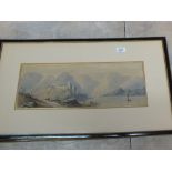 Two continental lake and mountain scene watercolours,