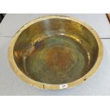 A 19th Century brass dairy bowl