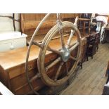 A large ship's wheel (as found) diameter 58"