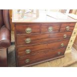 A 19th Century mahogany chest of three short and three long drawers with brass handles,