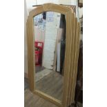 A cream coloured Art Deco style wall hanging mirror 60" x 34"