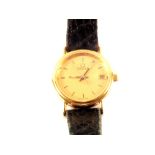 A lady's 18ct gold Omega Quartz wristwatch