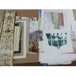 A folder containing a large quantity of unframed prints