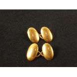 Oval plain 18ct gold cufflinks