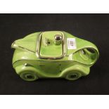 A Sadler Art Deco car teapot in green,