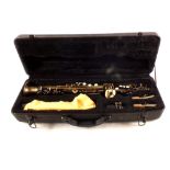 A cased clarinet