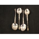 Four continental silver apostle spoons