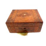 A Victorian inlaid writing slope and fitted toilet box