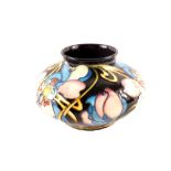 A boxed Moorcroft Night Time Serenade pattern squat vase by Kerry Goodwin,